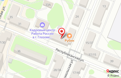 Магазин алкогольной продукции Глазовский, магазин алкогольной продукции на Комсомольской на карте