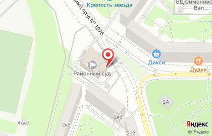 Симоновский районный суд г. Москвы на карте
