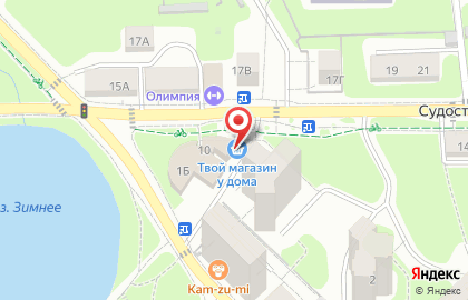 Продуктовый магазин в Калининграде на карте