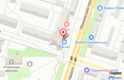 Воронежский филиал Банкомат, Московский Индустриальный Банк на Ленинском проспекте, 43а на карте