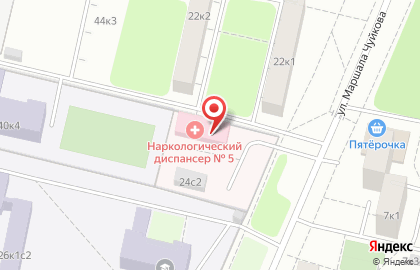 Государственная психотерапевтическая поликлиника №223 на улице Маршала Чуйкова на карте