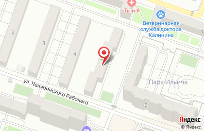 Продуктовый магазин на ул. Челябинского Рабочего, 5 на карте