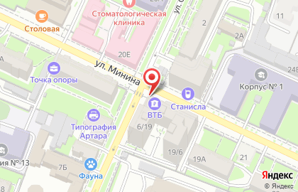 Указатель системы городского ориентирования №5600 по ул.Минина, д.19 р на карте