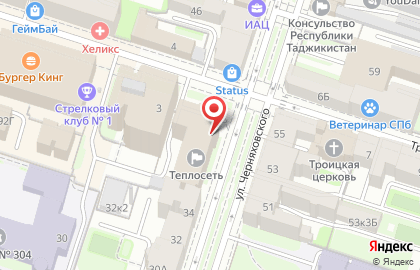 Компания теплоснабжения Теплосеть Санкт-Петербурга на улице Черняховского на карте