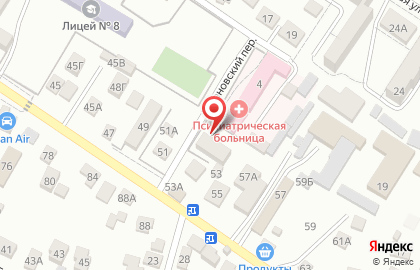 Краевая специализированная психиатрическая больница №3 в Кисловодске на карте