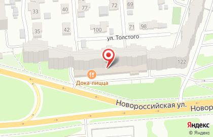 Кафе-пиццерия Дока-пицца на Новороссийской улице на карте