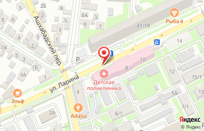 Киоск по ремонту обуви, Октябрьский район на улице Ларина на карте