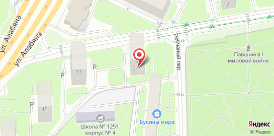 Стоматология Зубчик.ру в Песчаном переулке на карте