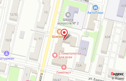 Перспектива на улице Мусоргского на карте