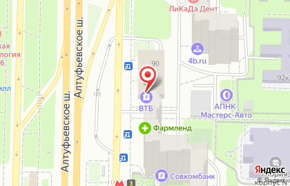 Банк ВТБ в Москве на карте