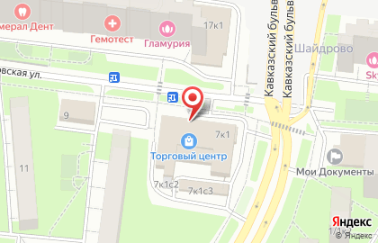 Супермаркет Пятёрочка на Кантемировской улице, 7 к 1 на карте