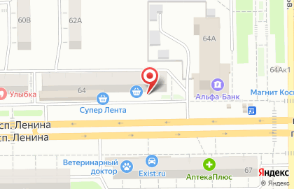 Салон чистки пухо-перьевых изделий Ясон на проспекте Ленина на карте