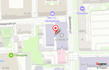 Санкт-Петербургский государственный архитектурно-строительный университет в Санкт-Петербурге на карте