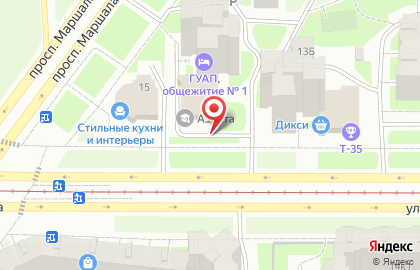 Общежитие, СПбГУАП на проспекте Маршала Жукова на карте