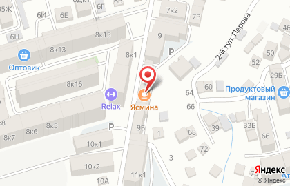 Кафе Ясмина на проспекте Али-Гаджи Акушинского на карте
