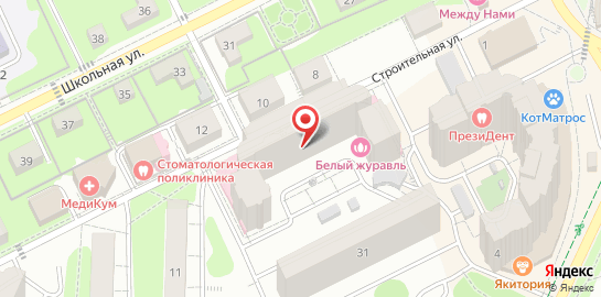 Центр красоты Белый Журавль на Строительной улице на карте