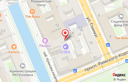Служба экспресс-доставки Сдэк на проспекте Римского-Корсакова на карте