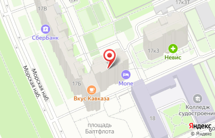 Магазин овощей и фруктов на Морской набережной, 17 к2 на карте