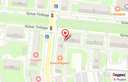 Актив на бульваре Победы на карте