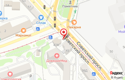 Продуктовый магазин Джин на Советском проспекте на карте