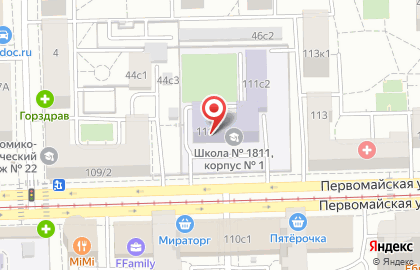 111 на Первомайской улице на карте