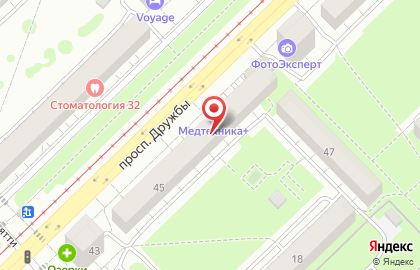 Служба заказа товаров аптечного ассортимента Аптека.ру на проспекте Дружбы, 45 на карте