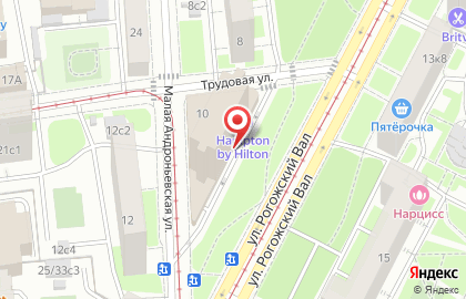 Гостиница Hampton by Hilton Moscow Рогожский Вал на карте