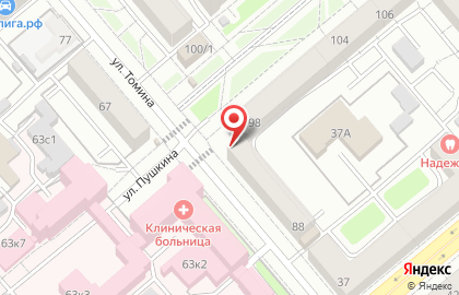 Продовольственный магазин на улице Томина на карте