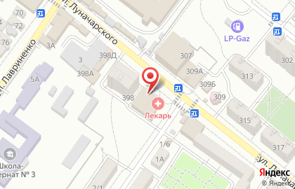 Пиццерия CityPizza на улице Луначарского на карте
