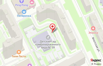 Детский сад №59 комбинированного вида в Санкт-Петербурге на карте