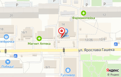 Банкомат ОТП банк на улице Ярослава Гашека на карте