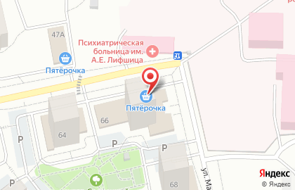 Супермаркет Магнит на улице Маяковского, 66 на карте