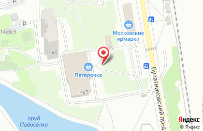 Киоск печатной продукции Инвест-групп в Булатниковском проезде на карте
