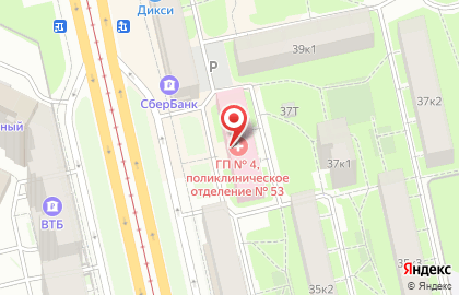Городская поликлиника №4 в Василеостровском районе на карте