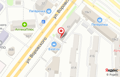 Магазины автозапчастей Exist.ru на улице Воровского на карте