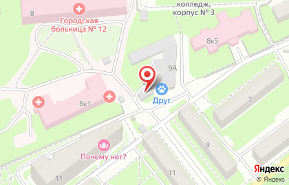 Ветеринарная клиника Друг на улице Павла Мочалова на карте