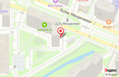 Зоомаркет Ле`Муррр на бульваре Менделеева на карте