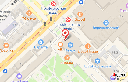 Кафе и киосков фастфудной продукции ПитPoint на Рабоче-Крестьянской улице на карте