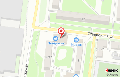 Супермаркет Пятёрочка, сеть супермаркетов на Стадионной улице на карте