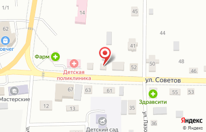Октябрьская центральная районная больница на улице Советов на карте