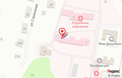 Островская межрайонная больница на улице Строителей на карте