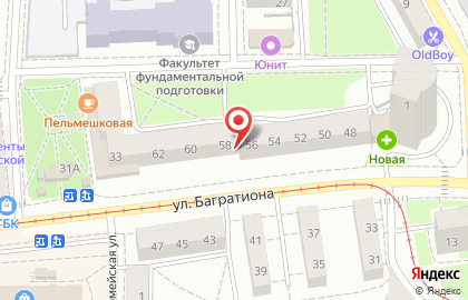 Туристическая компания Универсал-Сервис на улице Багратиона на карте