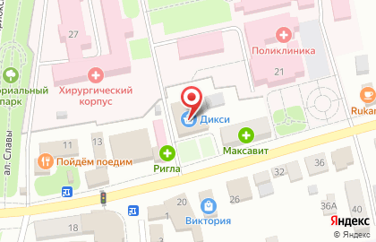 Супермаркет Дикси на Советской улице на карте