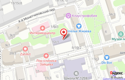 Частный детский сад Планета детства на метро Павелецкая на карте