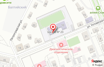 Средняя школа №106 с углубленным изучением отдельных предметов на улице Ухтомского на карте