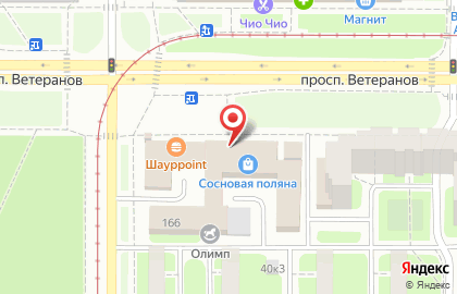 Супермаркет Пятёрочка на проспекте Ветеранов, 166 на карте