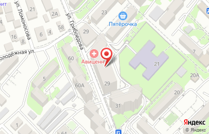 Медицинский центр Авиценна Медика на улице Грибоедова на карте