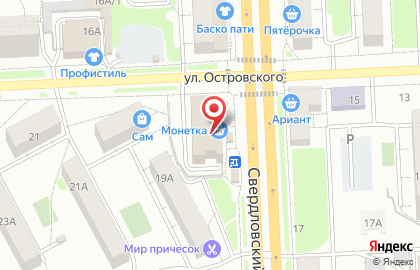 Супермаркет Монетка на Свердловском проспекте на карте