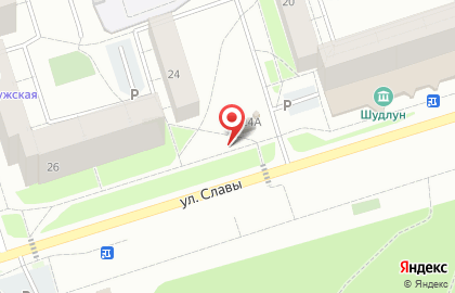 Продовольственный магазин Восьмерочка на улице Славы на карте