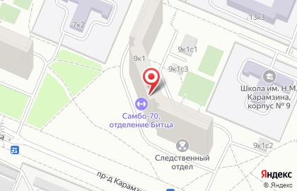 Центр спорта и образования Самбо-70 в Москве на карте